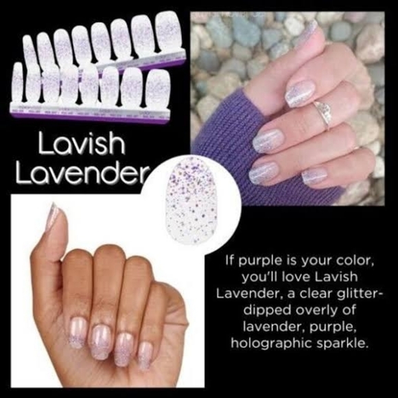 Color Street Glitter Overlay Nail Strips-Retired Lavish Lavender - Picture 2 of 4